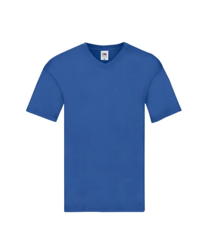 Fruit of the Loom Mens Original Plain V Neck T-Shirt (Royal Blue) Cotton