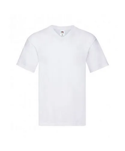 Fruit of the Loom Mens Original V Neck T-Shirt (White) Cotton