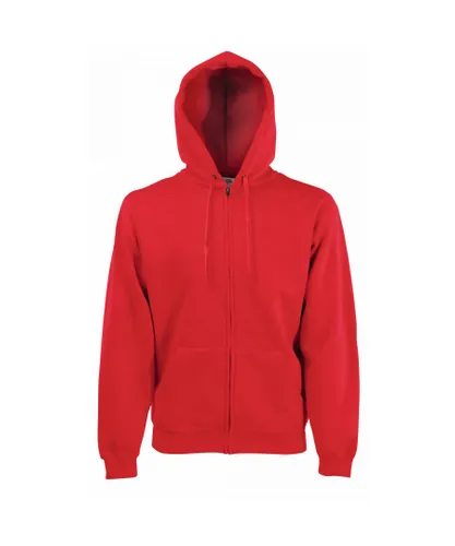 Fruit of the Loom Mens Premium 70/30 Hooded Zip-Up Sweatshirt / Hoodie (Red)