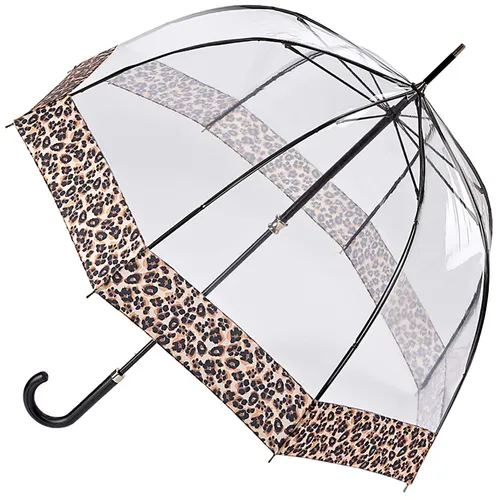 Fulton Birdcage 2 Luxe Natural Leopard Print Umbrella