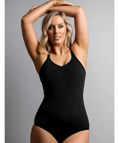 Funkita Swimwear Womens FF01L00079 Form Ladies Still Black Split Strap One Piece Swimsuit
