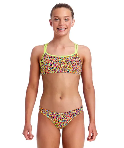 Funkita Swimwear Womens FS33G01977 Girls Fireworks Criss Cross Bikini Set - Multicolour