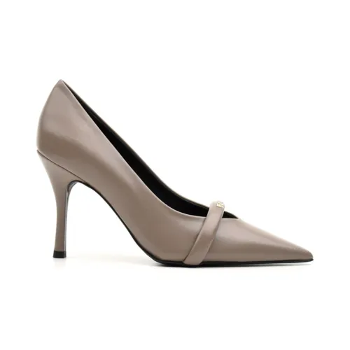 Furla , Beige Heeled Decollete Shoes ,Gray female, Sizes: