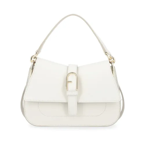 Furla , Flow Mini White Leather Handbag ,White female, Sizes: ONE SIZE