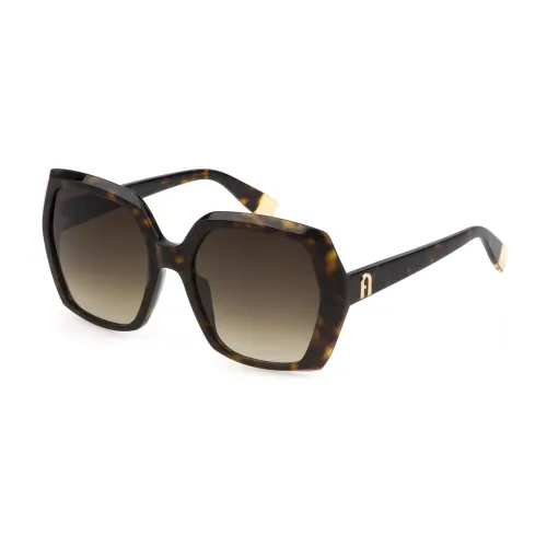 Furla , Geometric Square Sunglasses for Women ,Brown female, Sizes:
