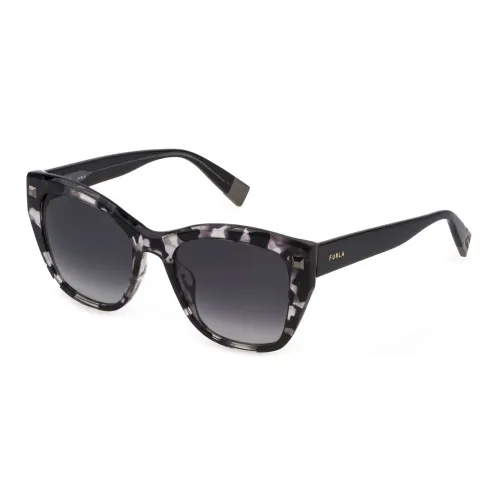 Furla , Grey Havana Sunglasses with Grey Shaded Lenses ,Multicolor female, Sizes:
