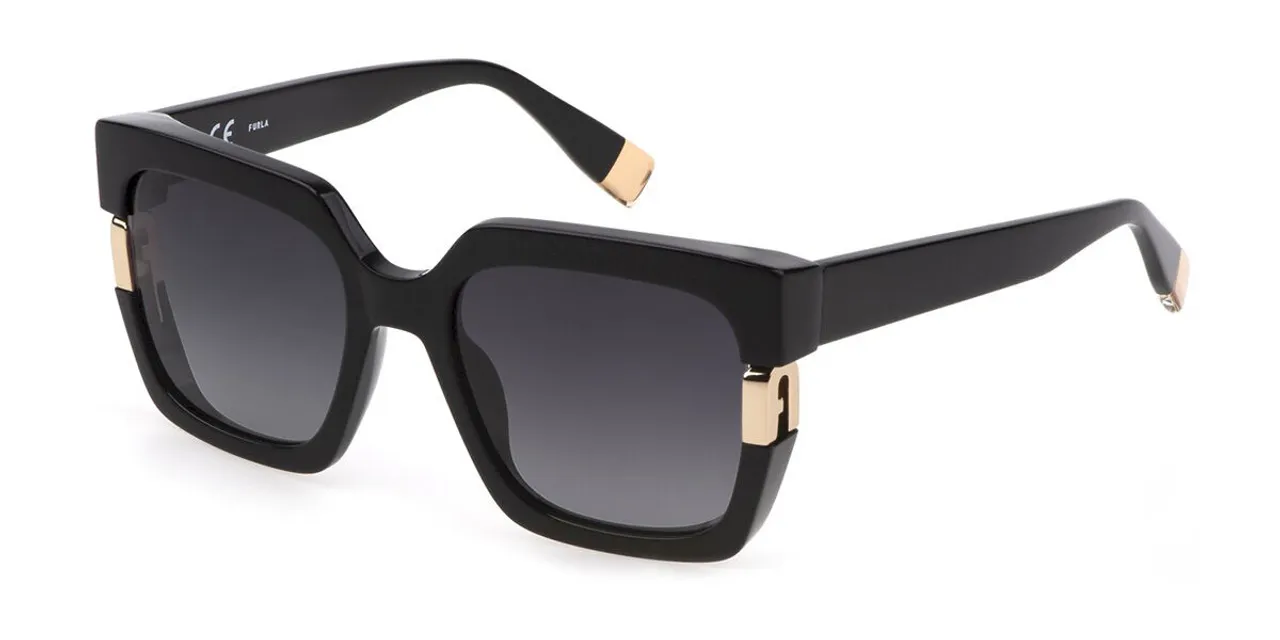 Furla SFU624 0700 Women's Sunglasses Black Size 54