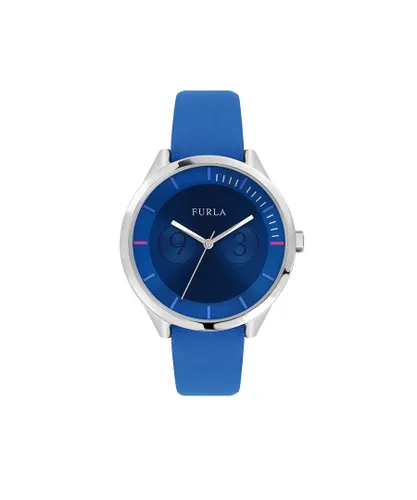 Furla WoMens 31mm Metropolis Leather Watch, Blue - One Size