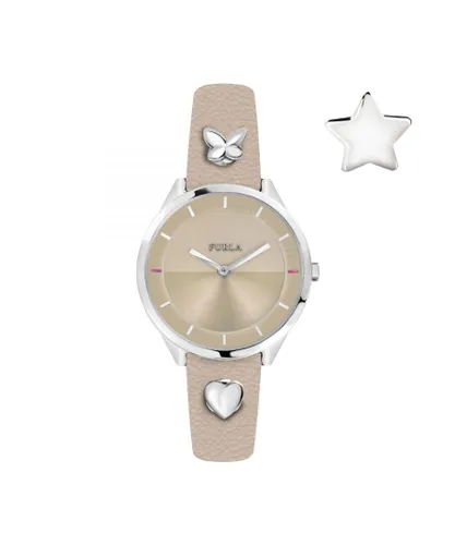 Furla Womens Pin Beige Dial Ladies Watch R4251102540 - Cream Leather - One Size