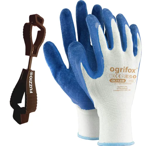FUZZIO 24 Pairs Ogrifox Latex Coated Work Gloves Glove