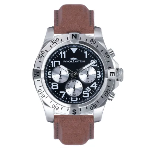 FYNCH-HATTON Men Analogue Quartz Watch with Leather Strap