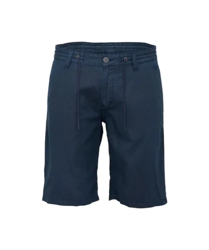 Fynch-Hatton Mens Fynch Hatton Linen Shorts Navy - Blue