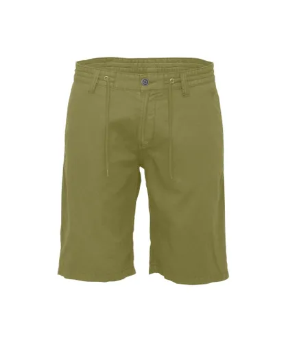 Fynch-Hatton Mens Fynch Hatton Linen Shorts Olive - Green
