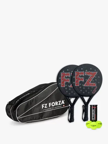 FZ Forza Forza Thunder Padel Ball Rackets and Bag Set and 1 Tube of 3 Game Balls, Black/Red - Black/Red - Unisex