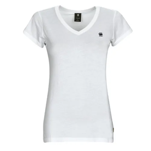 G-Star Raw  eyben slim v  women's T shirt in White