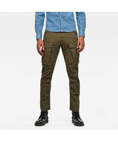 G-Star RAW Mens 3D Cargo Straight Tapered Pant - Green Cotton