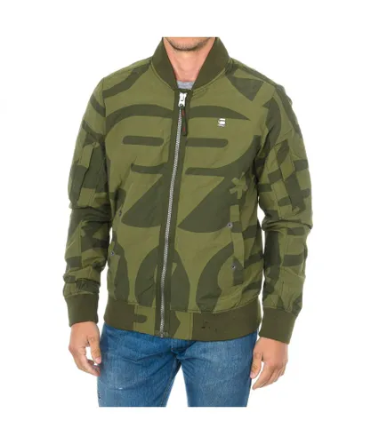 G Star Raw Mens Bomber jacket with contrasting mesh lining inside D01253 man - Green Cotton