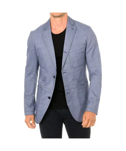 G Star Raw Mens long-sleeved lapel collar Blazer jacket D01241 - Blue Cotton
