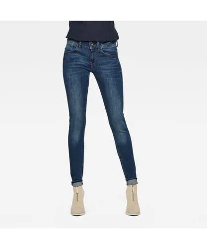 G-Star RAW Womens Lynn Mid Skinny Jeans - Navy Cotton