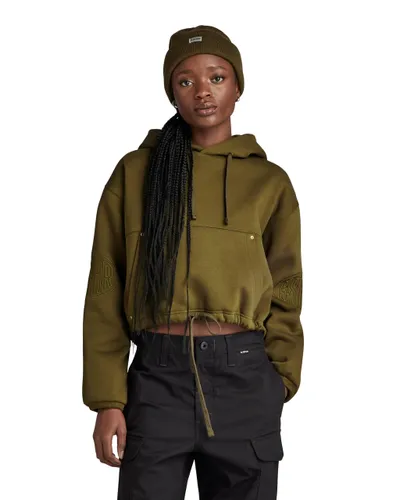 G-STAR RAW Women's Sleeve Graphic Cropped Loose Hoodie