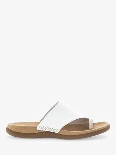 Gabor Lanzarote Toe Loop Leather Sandals, White - White - Female