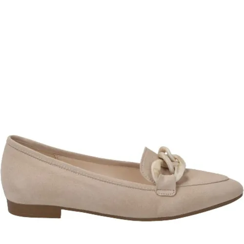 Gabor , Stylish Beige Suede Loafers for Women ,Beige female, Sizes: