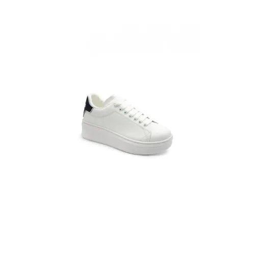 Gaëlle Paris , White and Black PU Sneakers ,White female, Sizes: