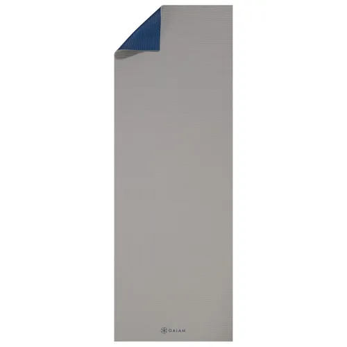 GAIAM - 6 mm Premium 2-Color Yoga Mat - Yoga mat size 61 cm x 173 cm x 0,6 cm, grey