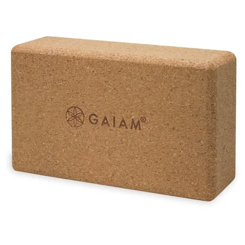 GAIAM - Cork Brick - Yoga block size 22,9 cm x 14 cm x 7,6 cm, brown