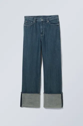 Galaxy Loose Fold-Up Jeans - Blue