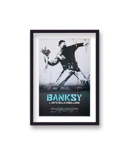 Gallery Print & Art Banksy Art Exhibition Poster French - Black Wood - One