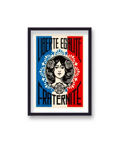 Gallery Print & Art Pop Art Liberte Egalite Fraternite - Black Wood - One