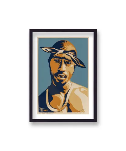Gallery Print & Art Pop Art Tupac - Black Wood - One