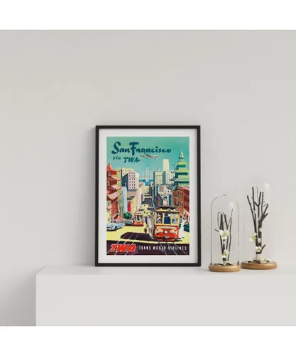 Gallery Print & Art Vintage Travel Poster TWA San Francisco - Black frame Wood - One