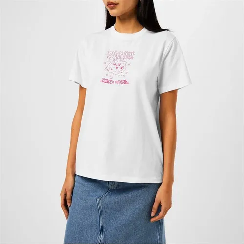 GANNI Basic Pink Bunny Organic Cotton T-Shirt - White