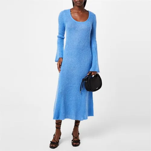 GANNI Brushed Midi Dress - Blue