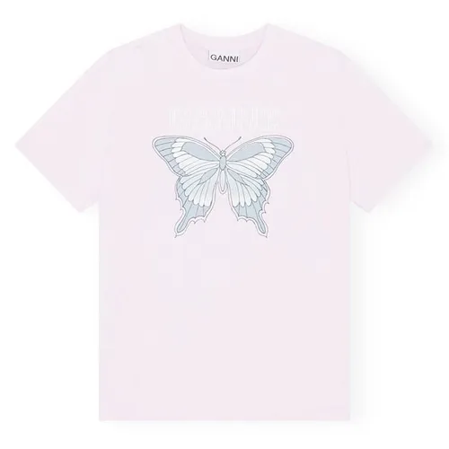 GANNI Butterfly T Shirt - Pink