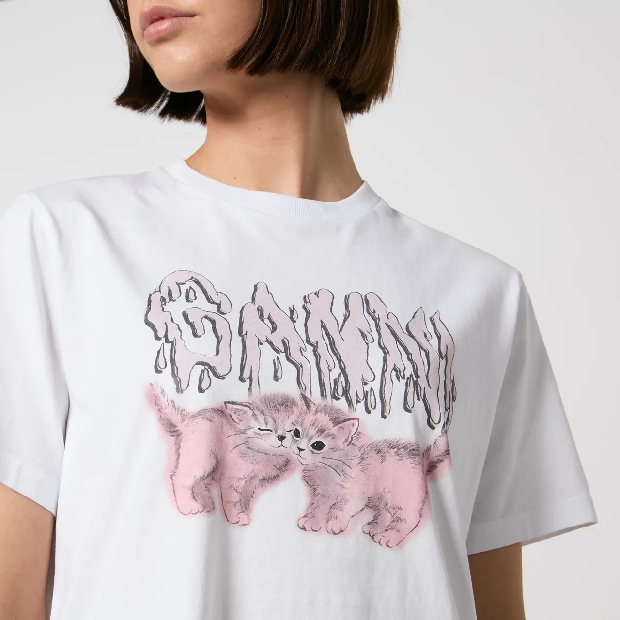 Ganni Cats Relaxed Organic Cotton-Jersey T-Shirt