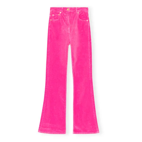 Ganni , Corduroy Bootcut Pants ,Pink female, Sizes: