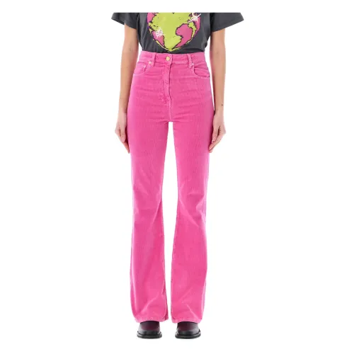 Ganni , Corduroy Flared Trousers ,Pink female, Sizes: