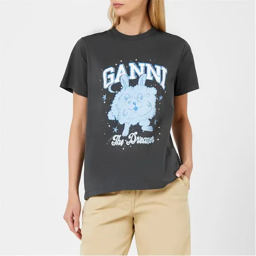 GANNI Dream Bunny Graphic T-Shirt - Grey