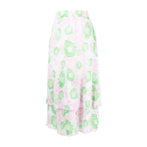 Ganni , Floral-print layered midi skirt ,Multicolor female, Sizes: