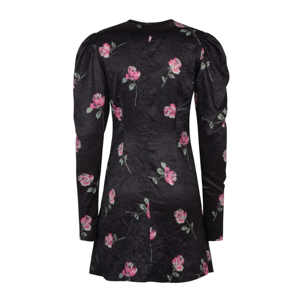 Ganni , Floral-Print Mini Dress ,Black female, Sizes: