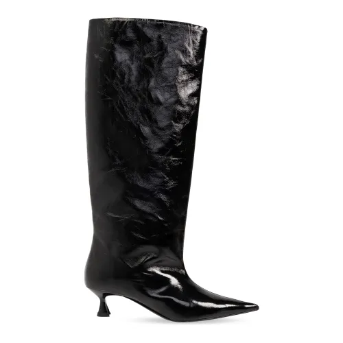Ganni , Glossy heeled boots ,Black female, Sizes:
