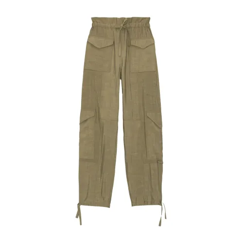 Ganni , High Waist Pocket Pants ,Green female, Sizes:
