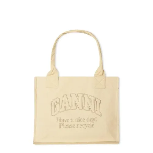 GANNI Large Easy Shopper Tote Bag - Cream