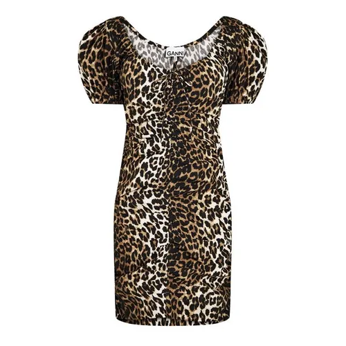 GANNI Leopard Dress - Black