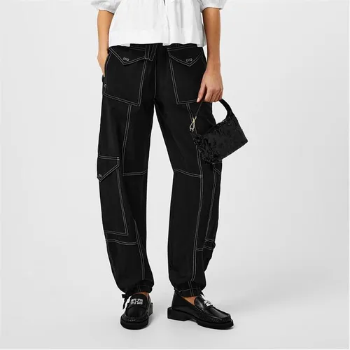 GANNI Light Slub Pocket Trousers - Black