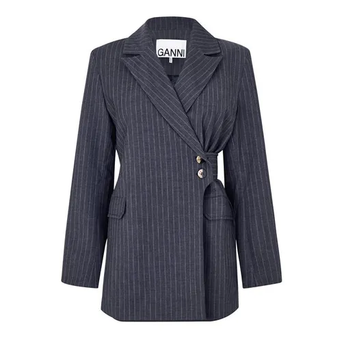 GANNI Melange Suit Jacket - Grey