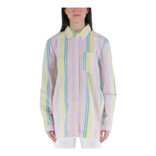 Ganni , Multicolored Striped Cotton Shirt ,Multicolor female, Sizes: